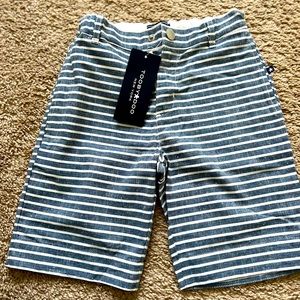 NWT Toby Doo New York  boy blue striped flat front shorts size 5